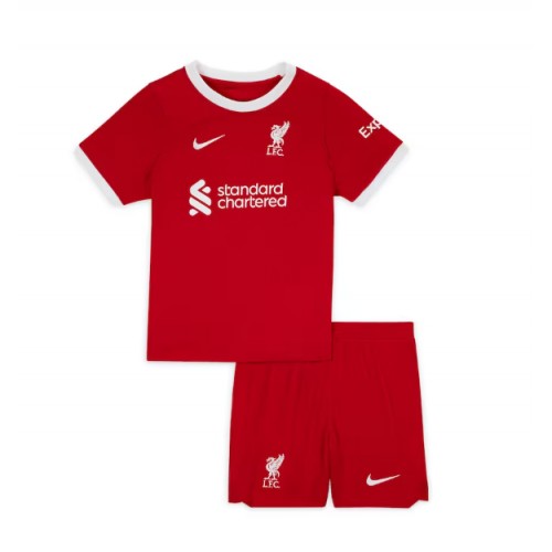 Dětský fotbalový dres Liverpool 2023-24 Domácí Krátký Rukáv (+ trenýrky)